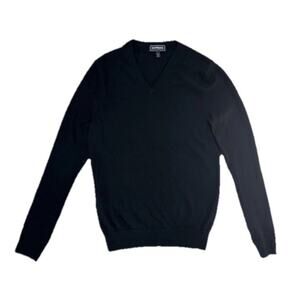 Express Women’s Merino Wool Black Long Sleeve V-neck Sweater Size S